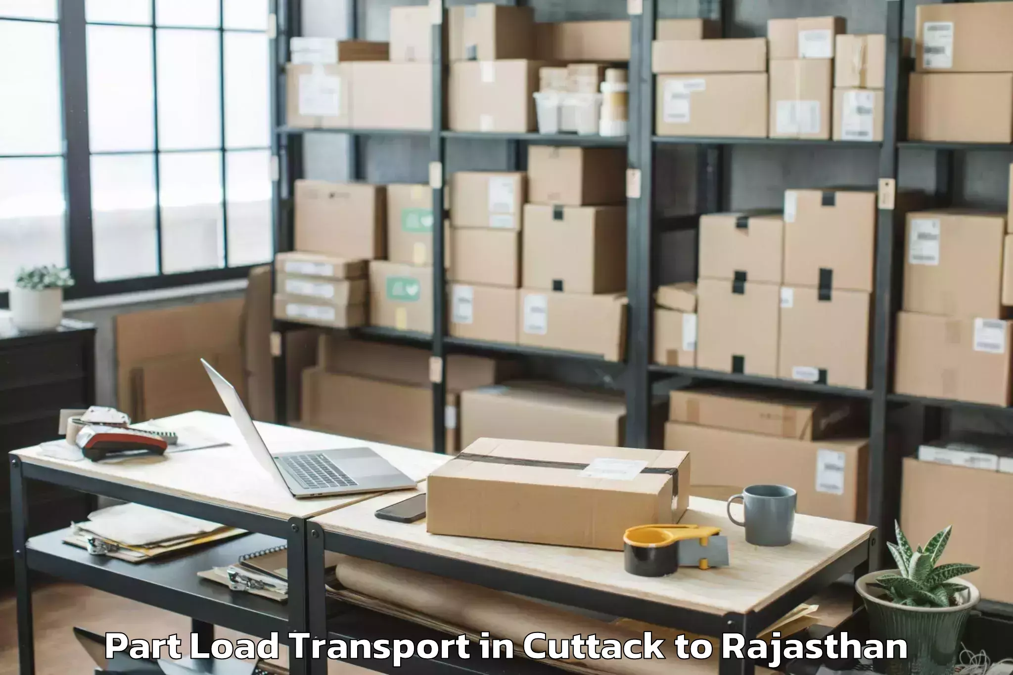 Cuttack to Mewar University Chittorgarh Part Load Transport Booking